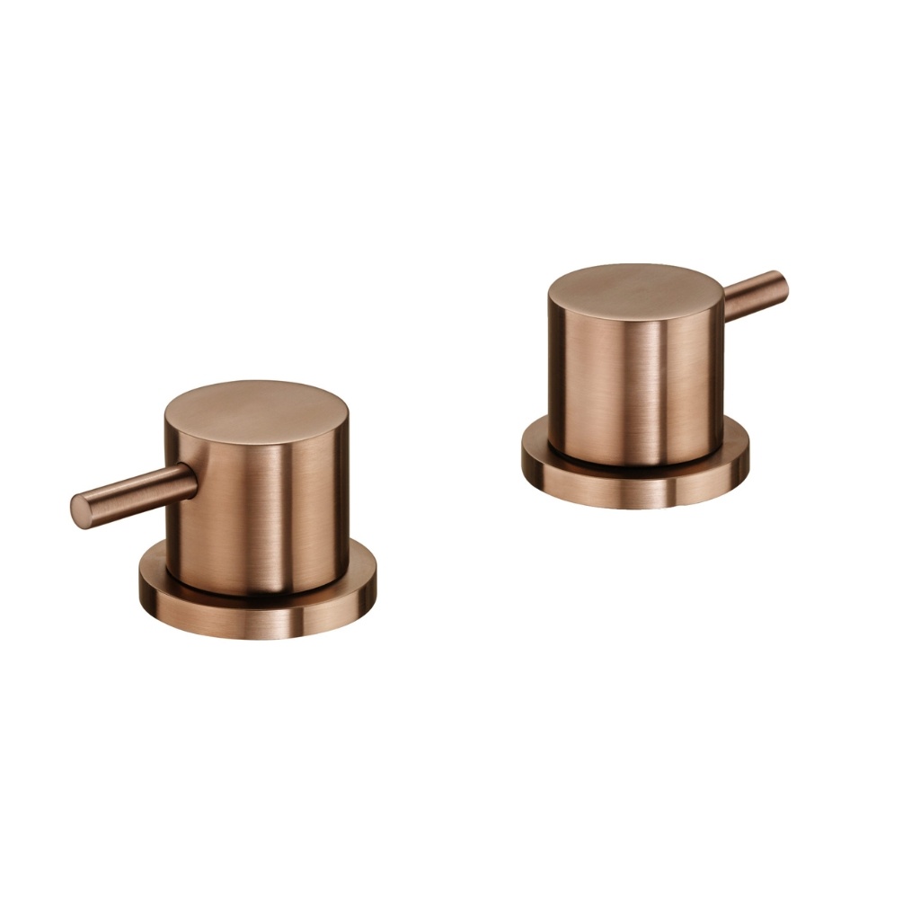 JTP Vos Brushed Bronze Deck Mounted Bath Panel Valves Cut Out